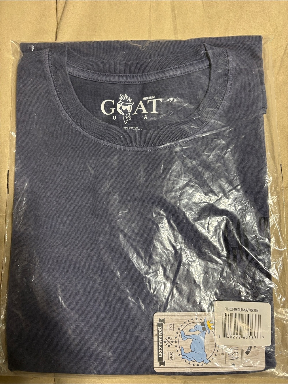 GOAT USA Men's Navy Crew Neck T-Shirt